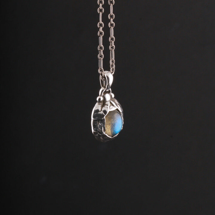 Georg Jensen Sterling Pendentif De Le An 1997 Avec Labradorite, Argent