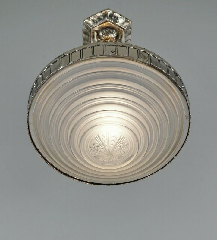 LELEU : FRENCH 1930 ART DECO CHANDELIER .......... 1935 pendant lamp muller era