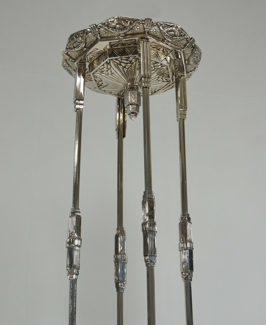 H.PETITOT & MULLER FRERES : French 1930 art deco chandelier