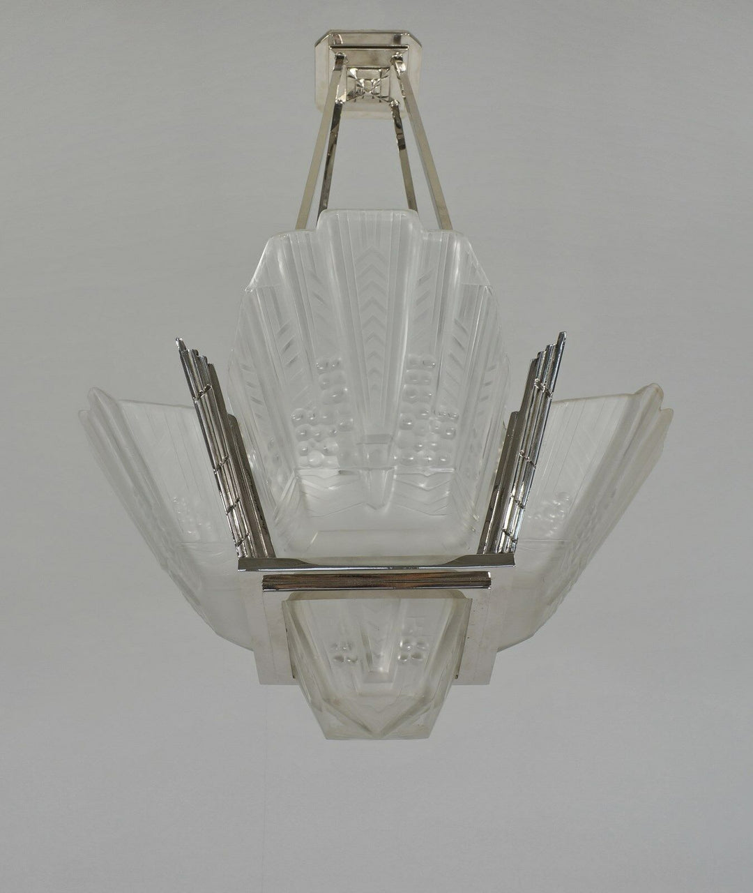 EJG : FRENCH ART DECO CHANDELIER ...........................1930 muller era lamp