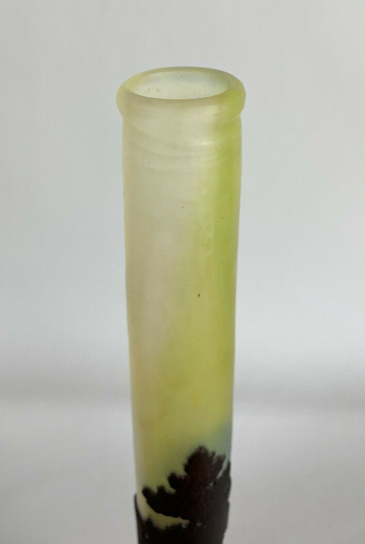 ÉMILE GALLÉ : VASE D'ÉPOQUE ART NOUVEAU - PAYSAGE VOSGIEN EN VERRE MULTICOUCHE