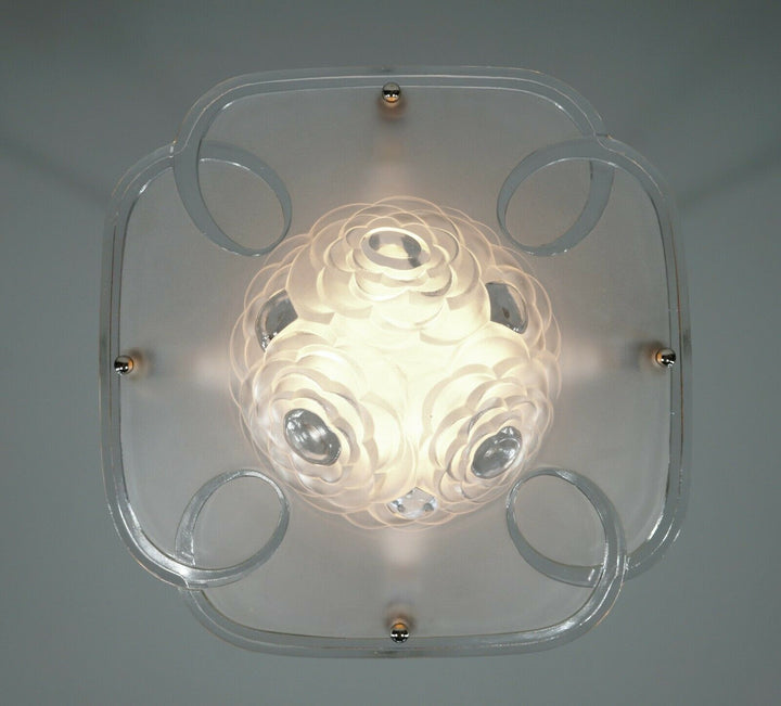 DEGUE : FRENCH 1930 ART DECO PENDANT ......... chandelier lamp muller era France