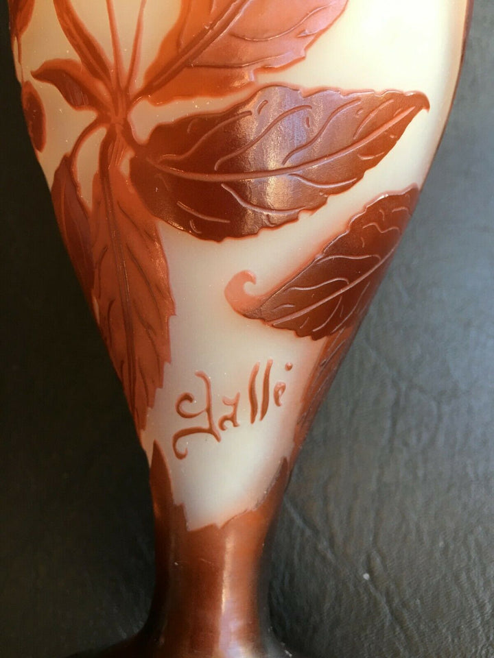 エミールガレ(GALLE)　桃の花の花瓶　1900年のサイン