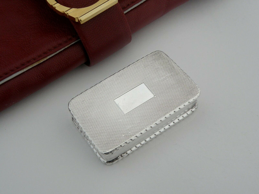 Antique English Sterling Silver Pill Box Monogramm Decor 1871