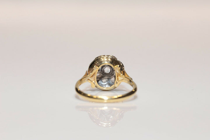 アンティーク 18K ナチュラルローズカットダイヤモンドのリング