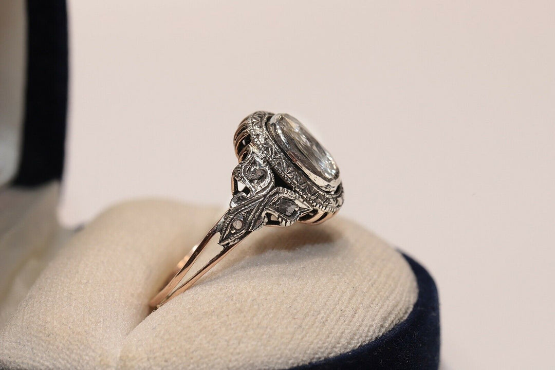 アンティーク オリジナル 8K ナチュラルローズカットダイヤモンドのリング