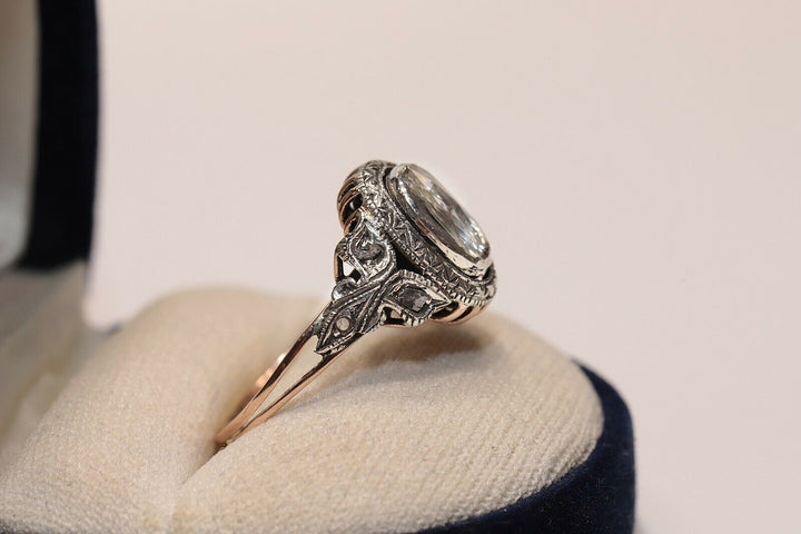 アンティーク オリジナル 8K ナチュラルローズカットダイヤモンドのリング