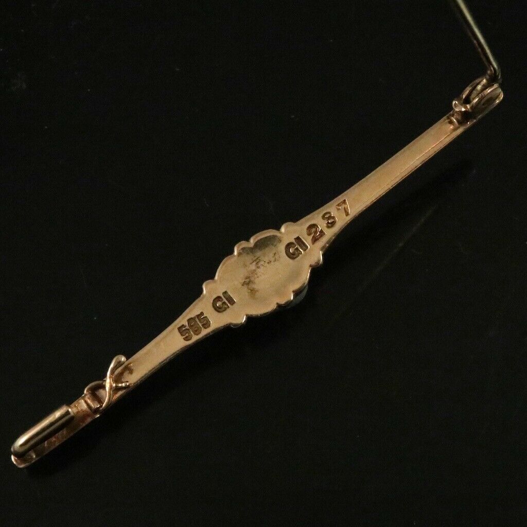 Georg Jensen. 14k Gold Brooch with Pearl #287. Early GJ Hallmarks