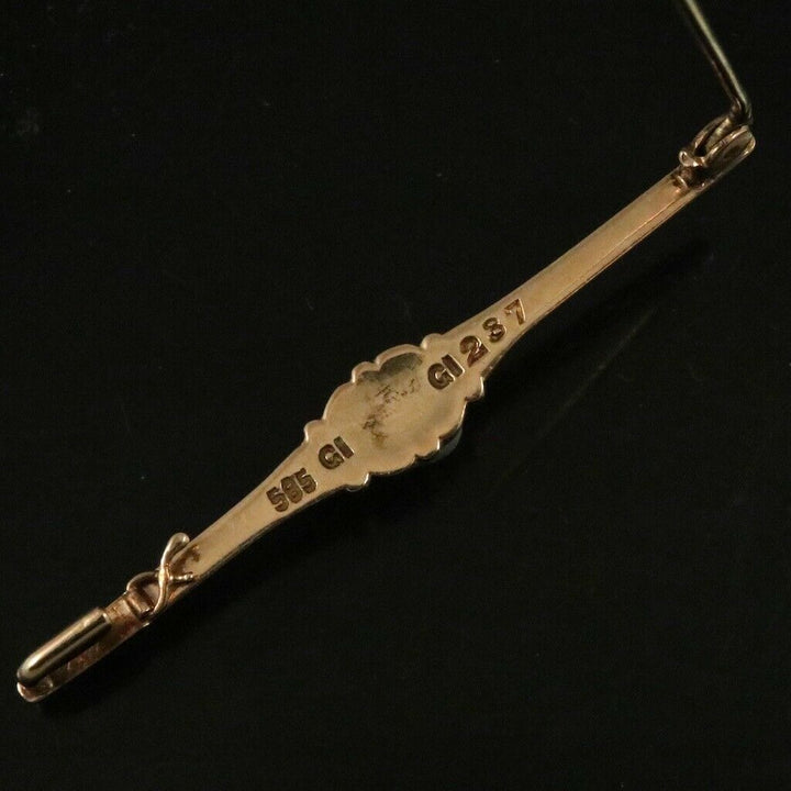 Georg Jensen. 14k Gold Brooch with Pearl #287. Early GJ Hallmarks