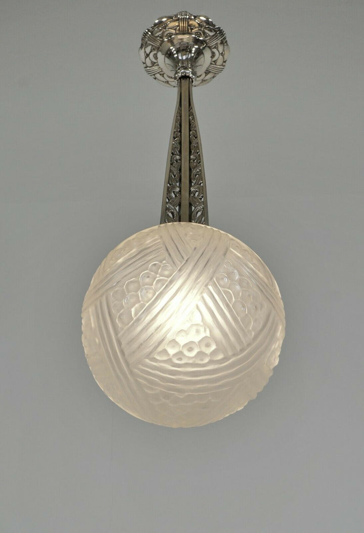 GUILLAUMIN ET BACHMANN & HANOTS : FRENCH 1930 ART DECO PENDANT LAMP ..... france