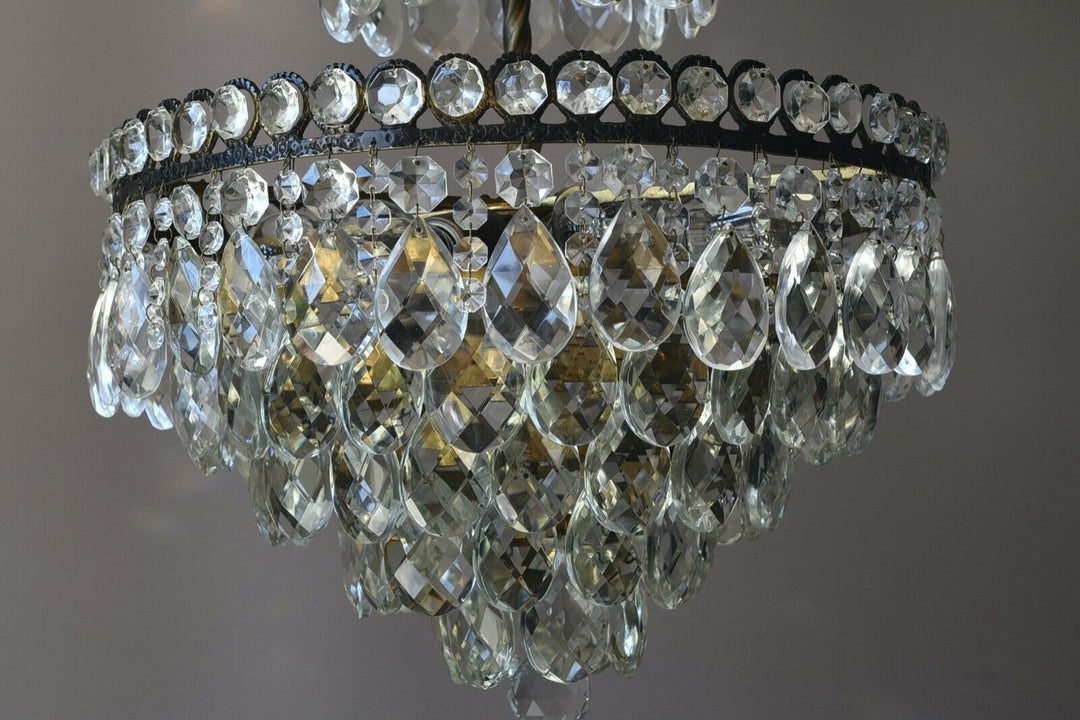 Empire Vintage Crystal Chandelier, Antique Style Lighting, French Lighting lamp