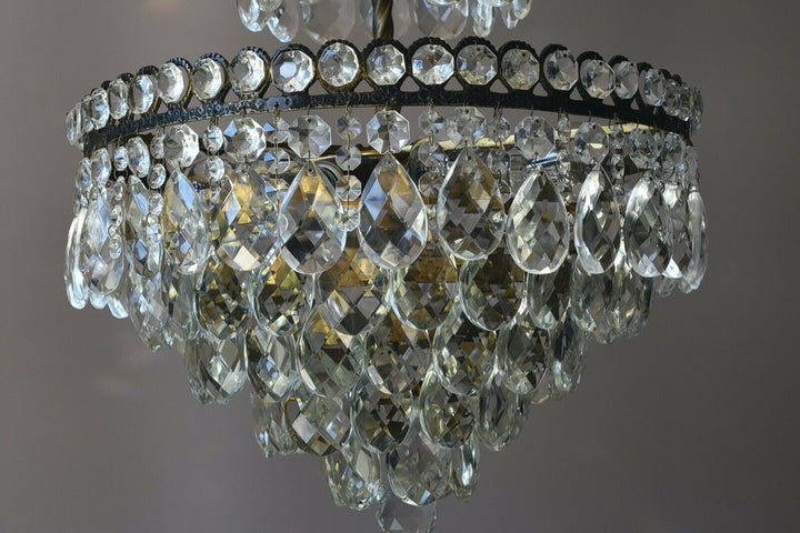 Empire Vintage Crystal Chandelier, Antique Style Lighting, French Lighting lamp