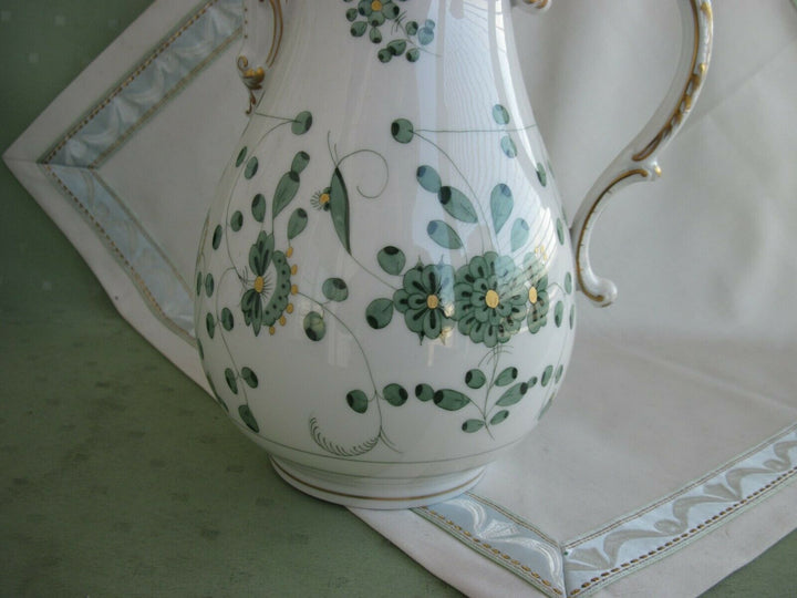 Schöne Meissen Kaffee-Kanne in Dekor Indisch Grün