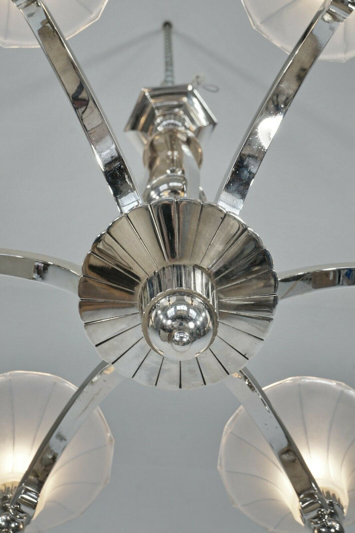 H.PETITOT : FRENCH 1930 ART DECO CHANDELIER ............. Muller frères France