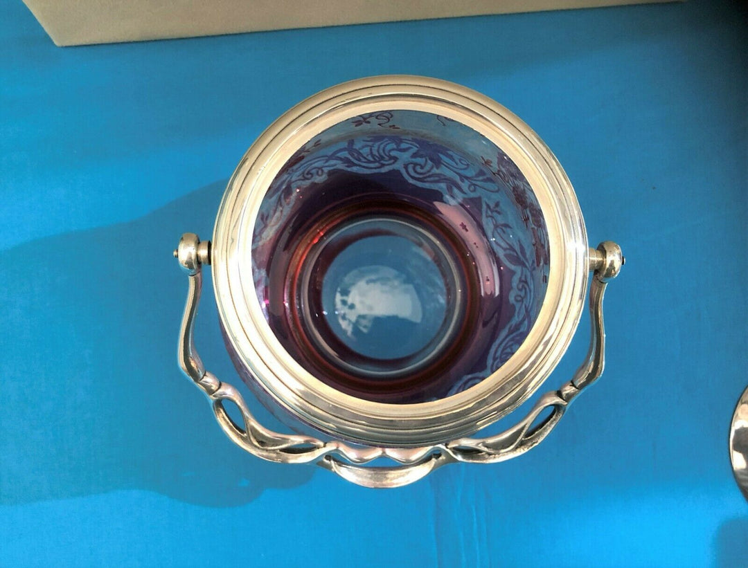 Crystal biscuit bucket baccarat decor strawberry clear acid silvery metal