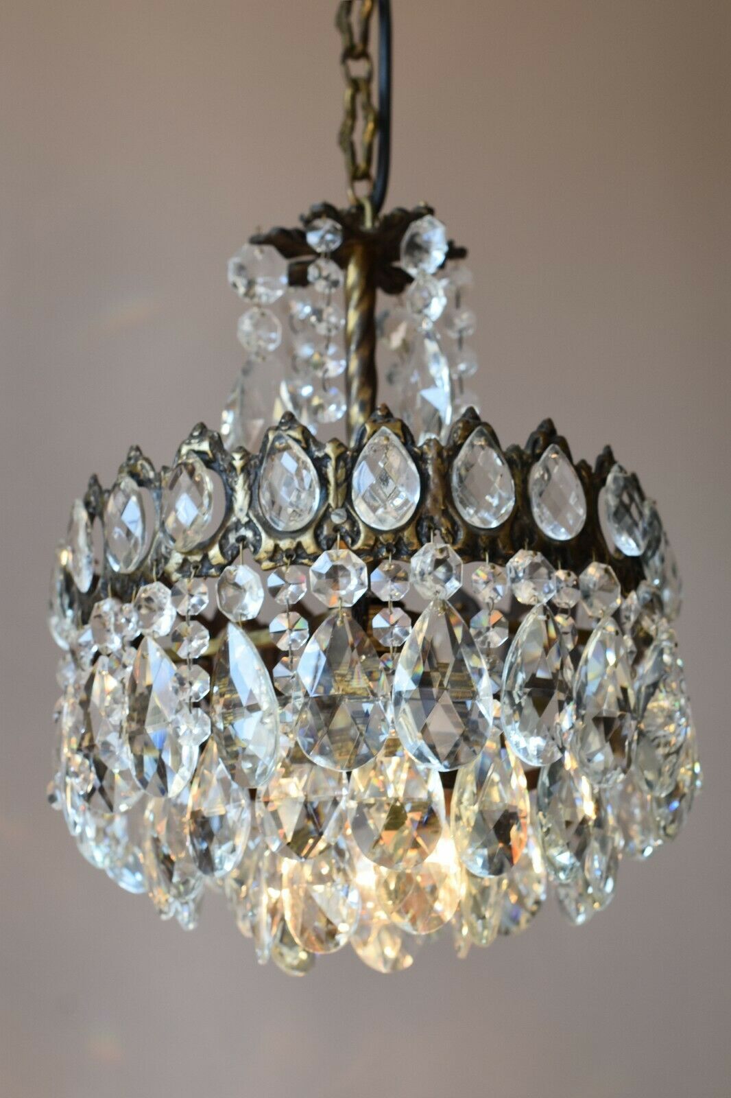 Shabby Chic Antique / Vintage Lighting Ceiling French Empire Crystal Chandelier