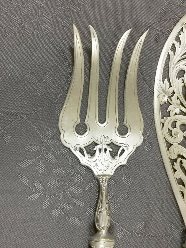 Solid Silver Puiforcat Modern Foliage Covered Service A Fish l2