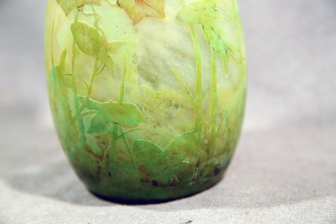 Early 20th Century Art Nouveau Daum Nancy Cameo and Enamel Pitcher