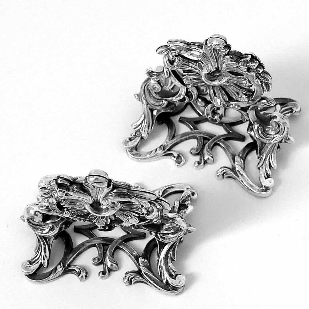 Lapar Rare French All Sterling Silver Menu, Place, Name Holders Pair