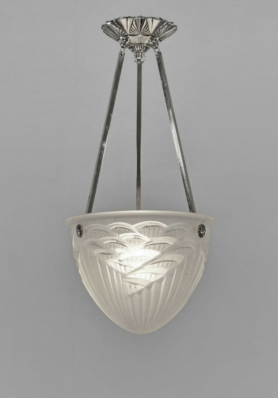 MAYNADIER & SCHNEIDER : FRENCH ART DECO PENDANT CHANDELIER 1930 lamp muller era