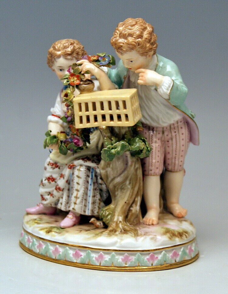 NP 9490.- 邁森 MEISSEN KINDER GÄRTNER FIGUR EN CHILDREN GARDENERS MNR:G 91 UM 1860