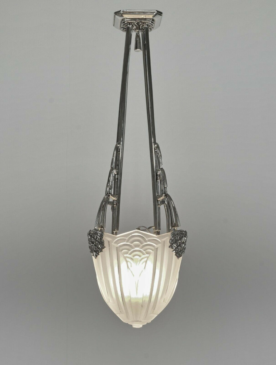 MAYNADIER & SCHNEIDER : FRENCH 1930 ART DECO CHANDELIER lamp pendant muller era