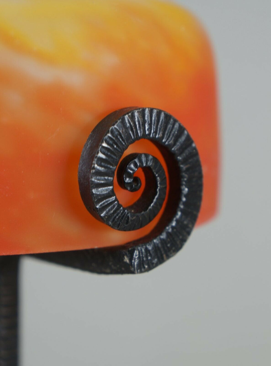 MULLER FRERES : pair of FRENCH 1930 ART DECO LAMPS in wrought iron . lamp France