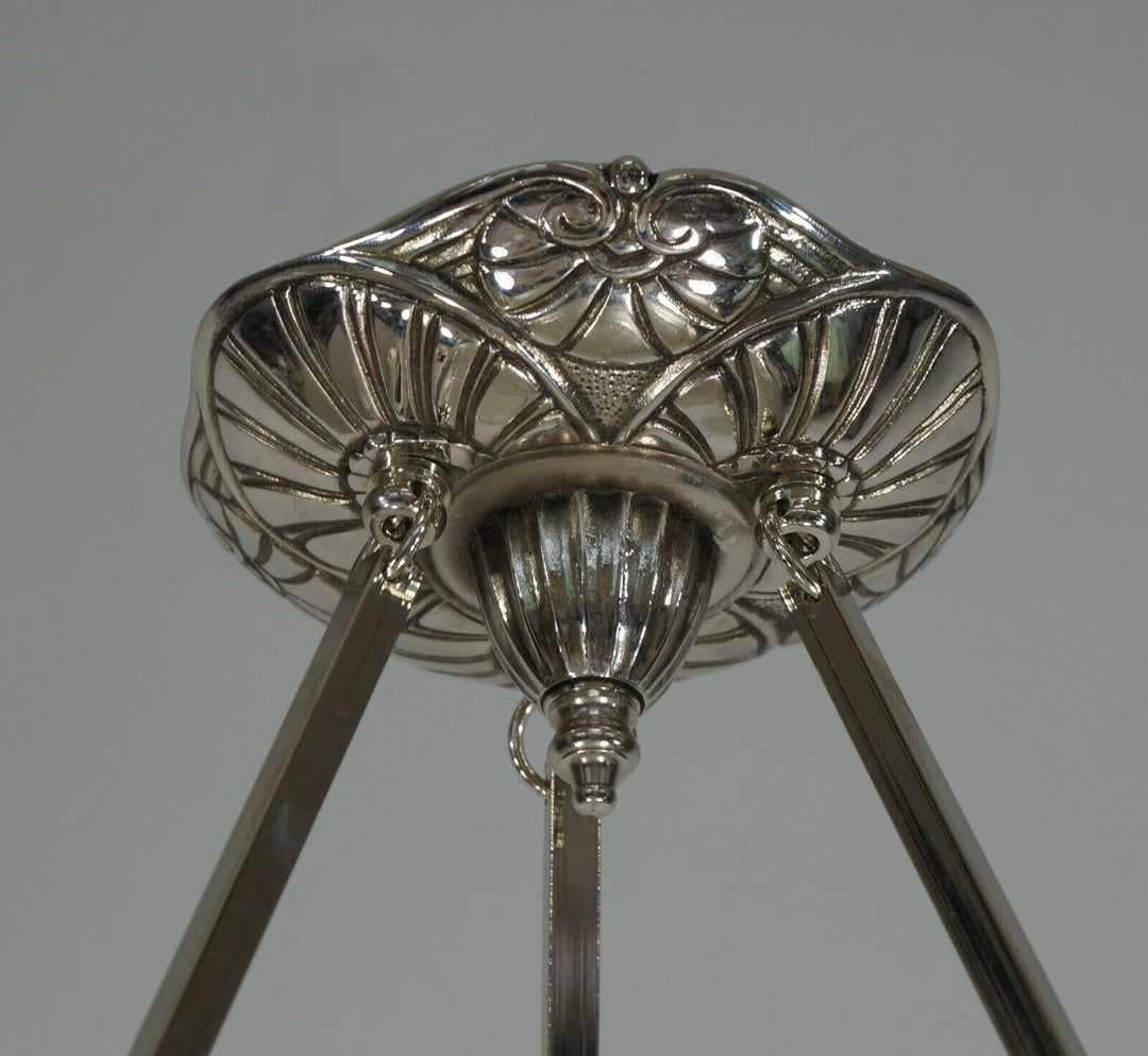 JAMAIN & FRONTISI : French 1930 art deco pendant ........ chandelier lamp France