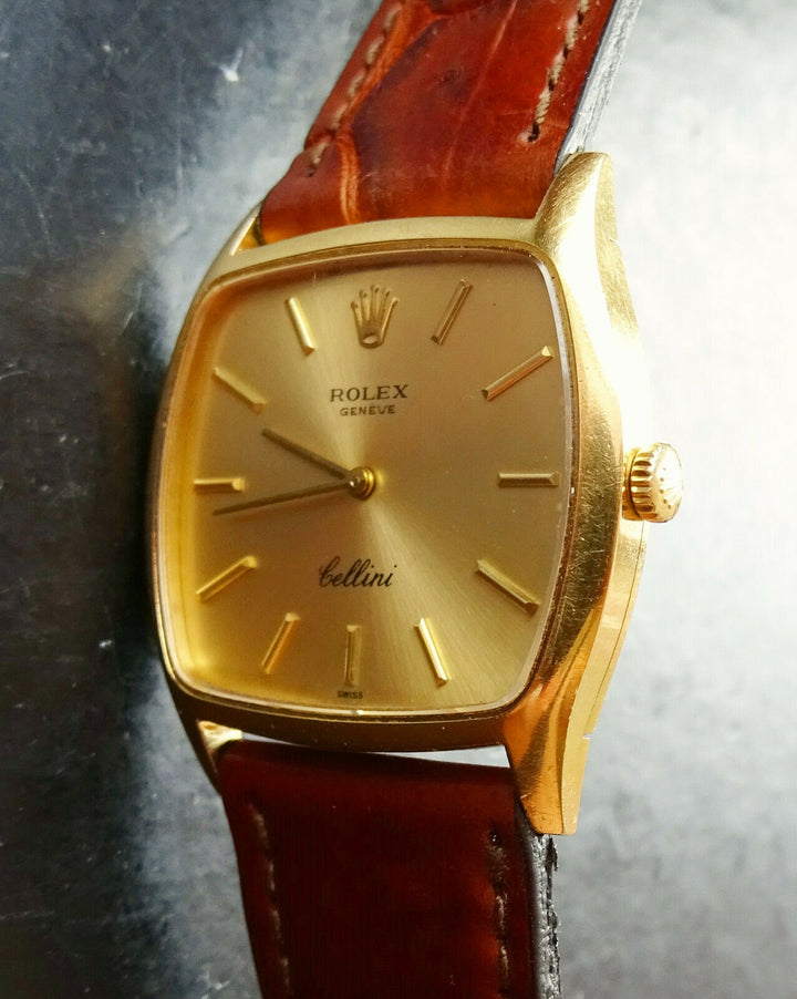 ♛ Rolex Cellini Yellow Gold 18K 750 Ref.3805 Vintage Luxury Men's Watch from 1980