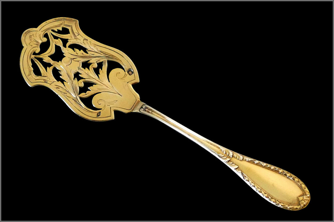 Lapparra French All Sterling Silver 18k Gold Dessert Hors d'Oeuvre 4 pc w/box