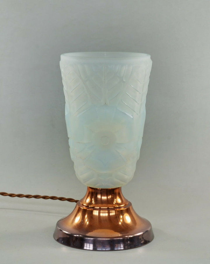 シャルル・ラン　乳白色のガラスのアールデコランプ　1930年　フランス製