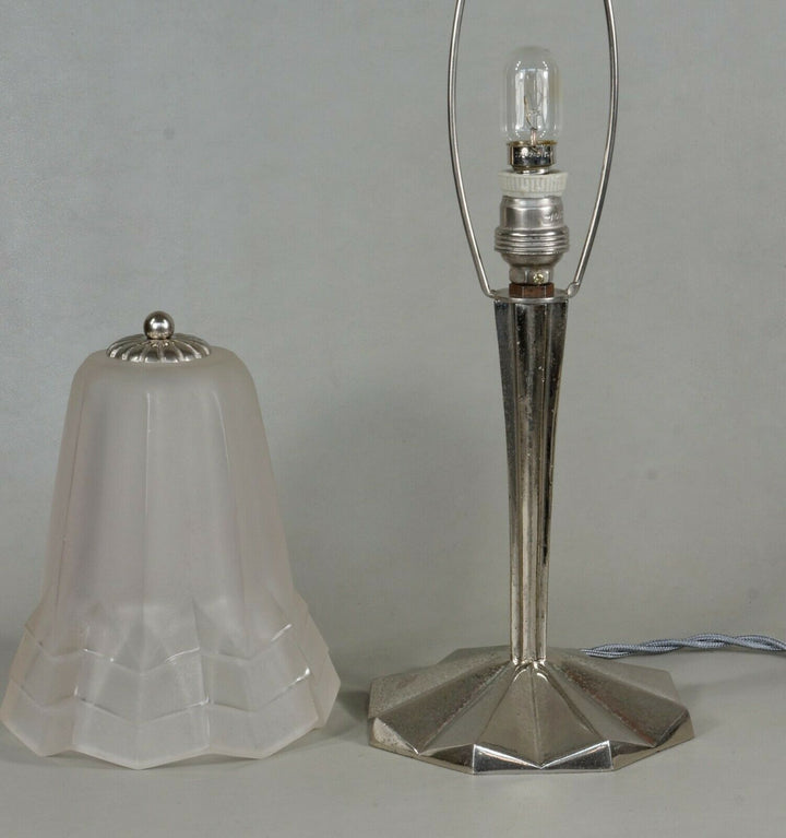 デュゲ：フランス1930年代アールデコ調テーブルランプ