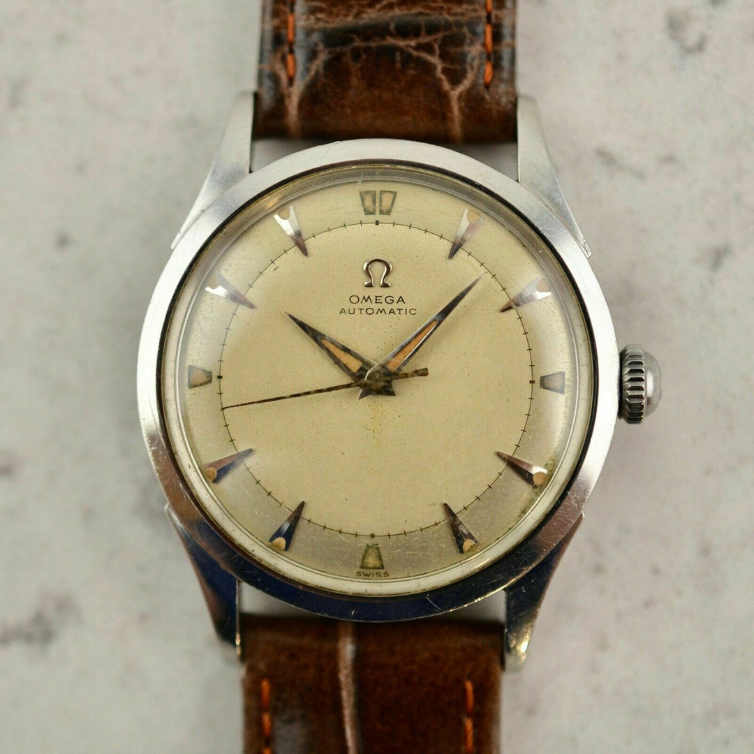 Vintage C.1947 Omega Automatic Bumper ref. 2582-3 cal. Ω 351 watch in steel