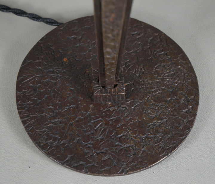 ムイネ　デュゲ　フランス製アールデコランプ　1930年　錬鉄・ガラス製