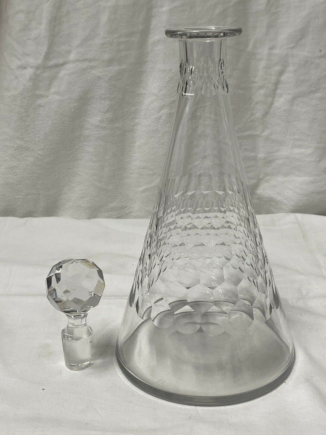 BACCARAT ANCIENNE CARAFE À VIN DÉCOR ÉCAILLÉ MODÈLE CHAUNY ART DÉCO ANNÉE 1930