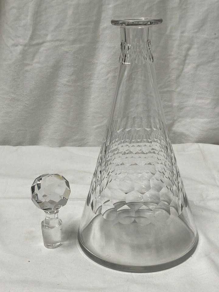 BACCARAT ANCIENNE CARAFE À VIN DÉCOR ÉCAILLÉ MODÈLE CHAUNY ART DÉCO ANNÉE 1930
