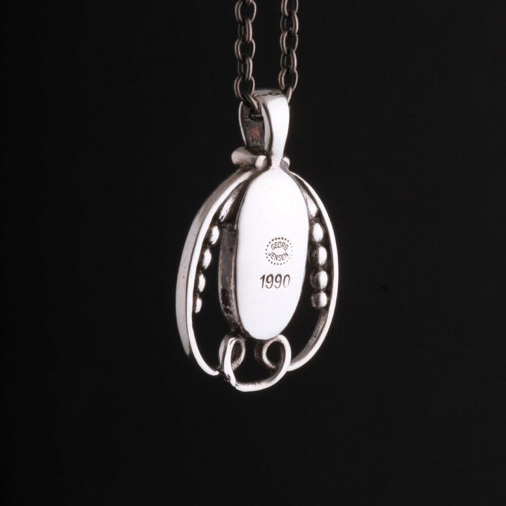 GEORG JENSEN Sterling Pendant Of The Year 1990, Silver, Silverstone. RARE!