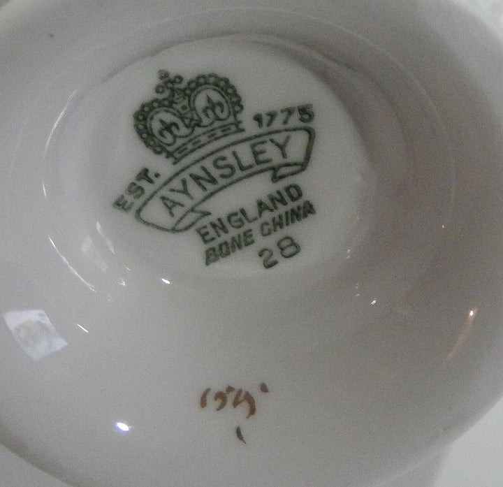 AYNSLEY PINK ROSE FLORAL BOUQUET CUP & SAUCER PINK Colorway OBAN Shape c1952