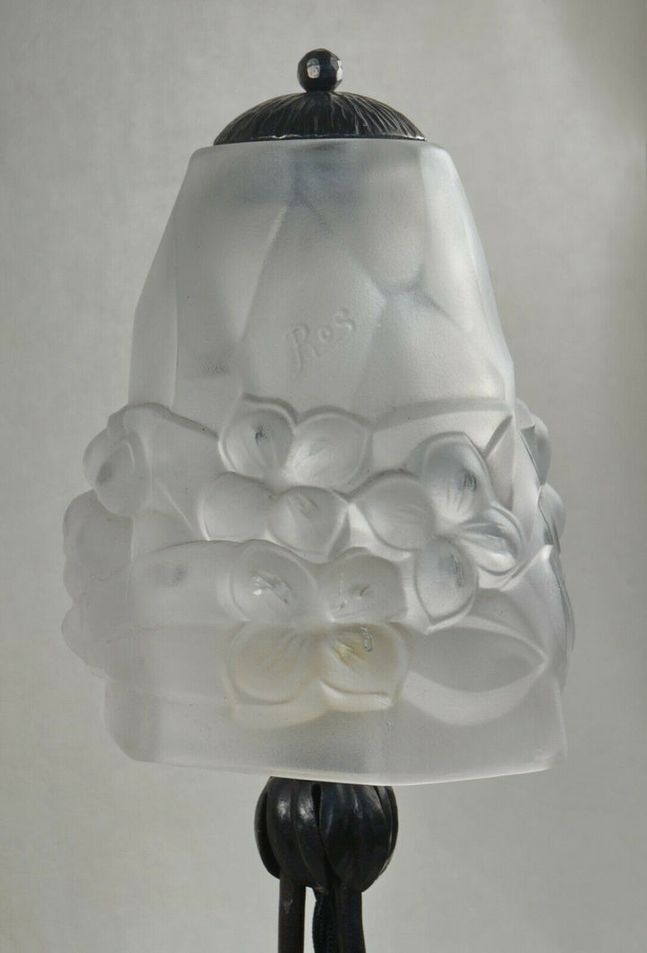 DEGUÉ roc : FRENCH 1930 ART DECO LAMP . wrought iron ..............