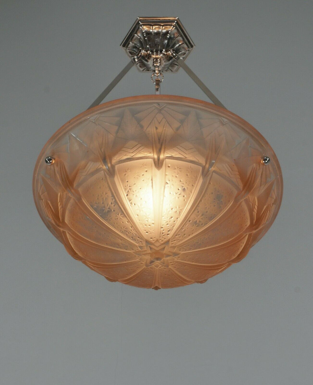 HETTIER VINCENT & MULLER : French art deco pendant ..... 1930 chandelier France