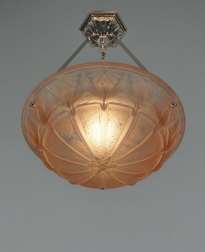 HETTIER VINCENT & MULLER : French art deco pendant ..... 1930 chandelier France