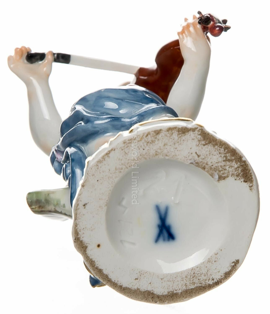マイセン人形　バイオリニストに変装した小さなキューピッド　21号（10.5cm）