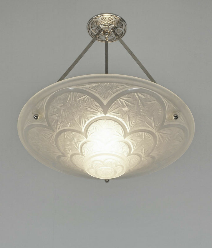 HANOTS / VERLYS : FRENCH 1930 ART DECO CHANDELIER . pair available .. muller era