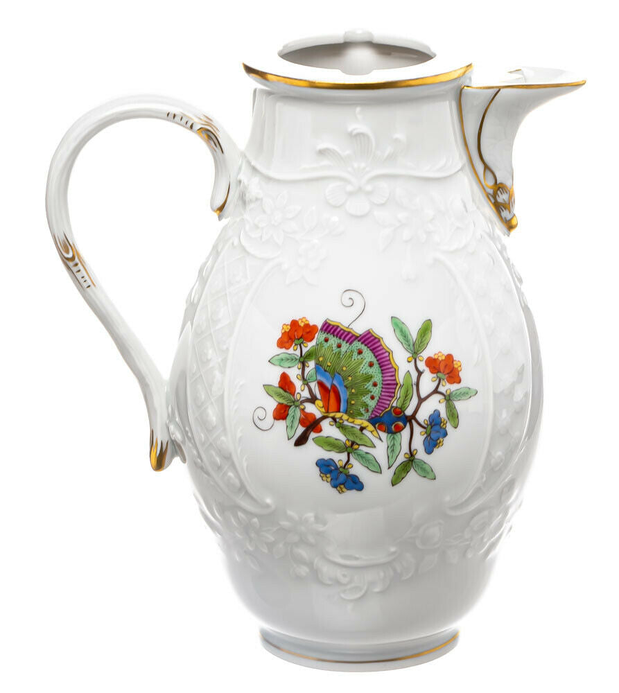 マイセン　シノワズリ　モカポット　中国の蝶