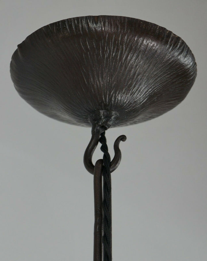 VASSEUR & MULLER FRERES : FRENCH ART DECO PENDANT chandelier 1930 peacock France