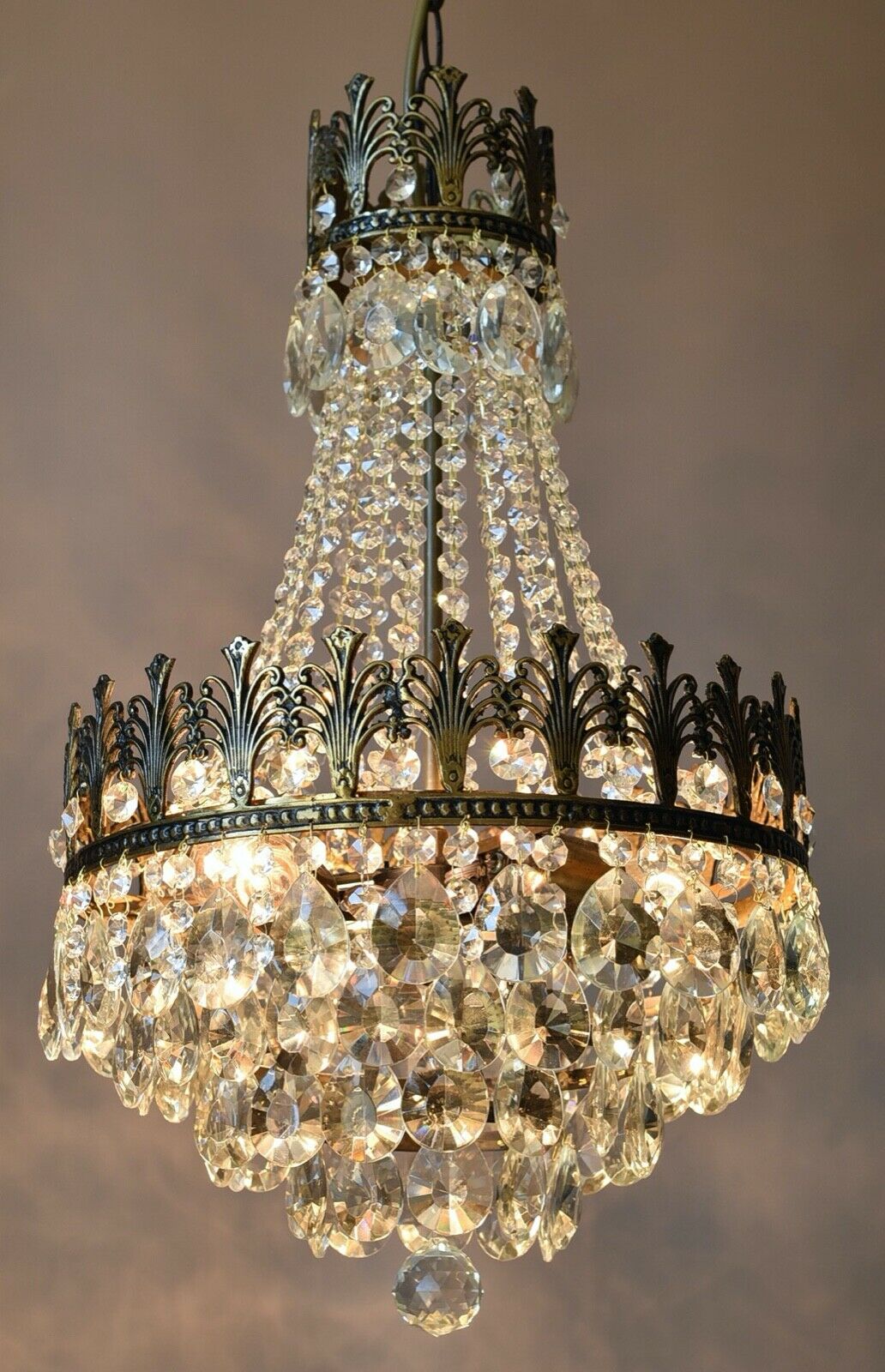 アンティーク/ヴィンテージクリスタルシャンデリア エンパイア