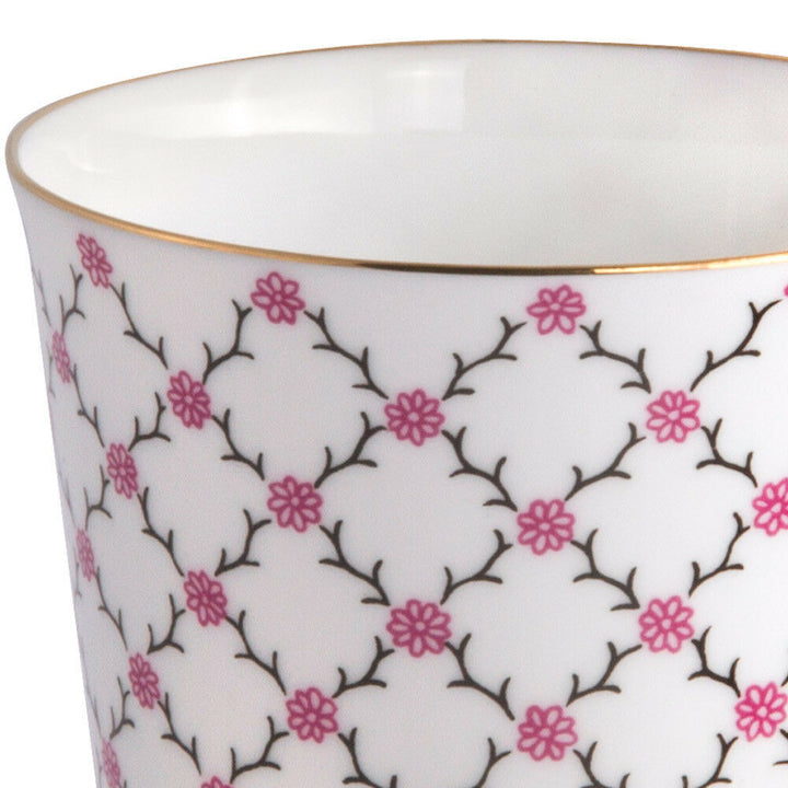 Bone China Teacup & Saucer by Imperial Porcelain Russian Lomonosov LFZ PINK NET