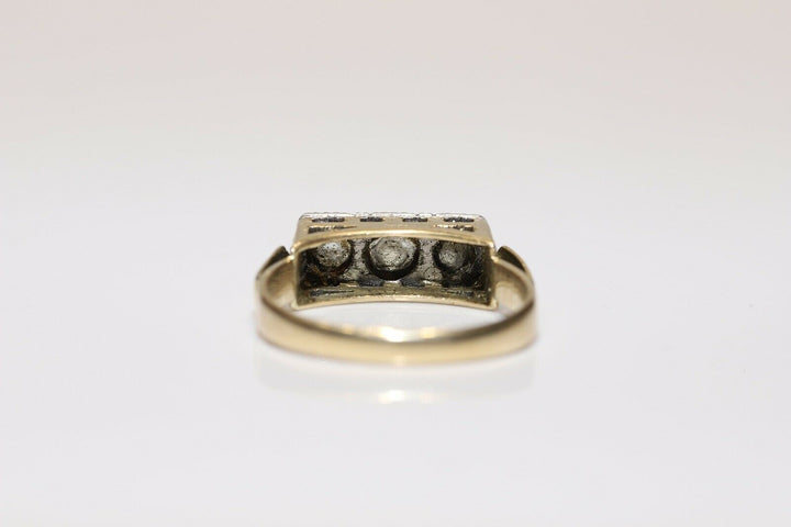 アンティーク 14K ナチュラルローズカットダイヤモンドのヴィクトリアンリング