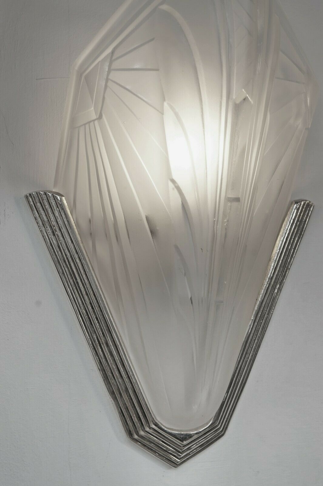 EJG : PAIR OF 1930 FRENCH ART DECO WALL SCONCES ......... lights lamp muller era