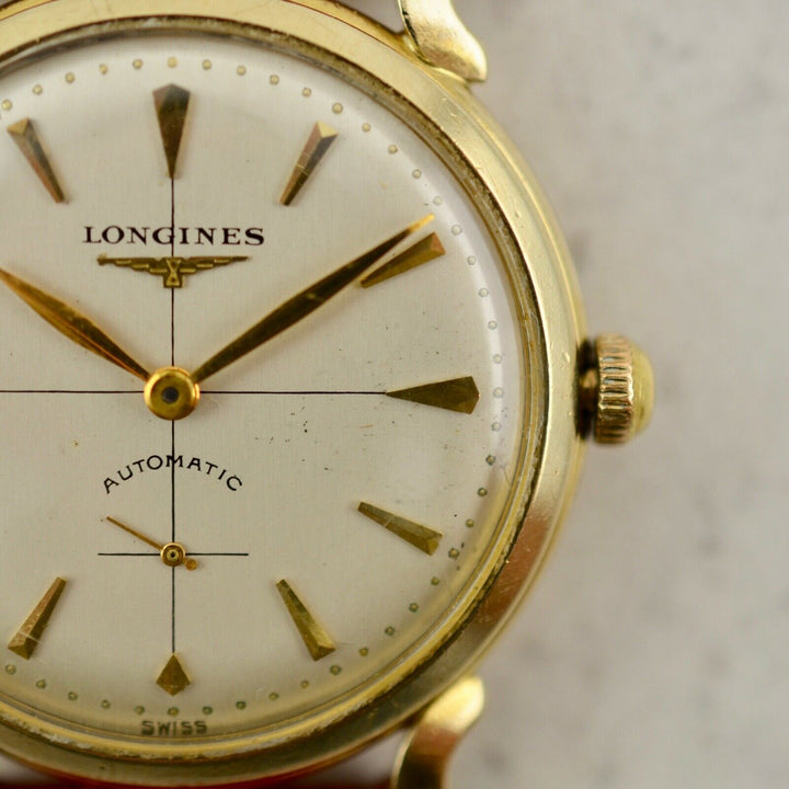 1954年　ヴィンテージ ロンジン 自動巻きカラトラバ 腕時計 22A 14k イエローゴールド製